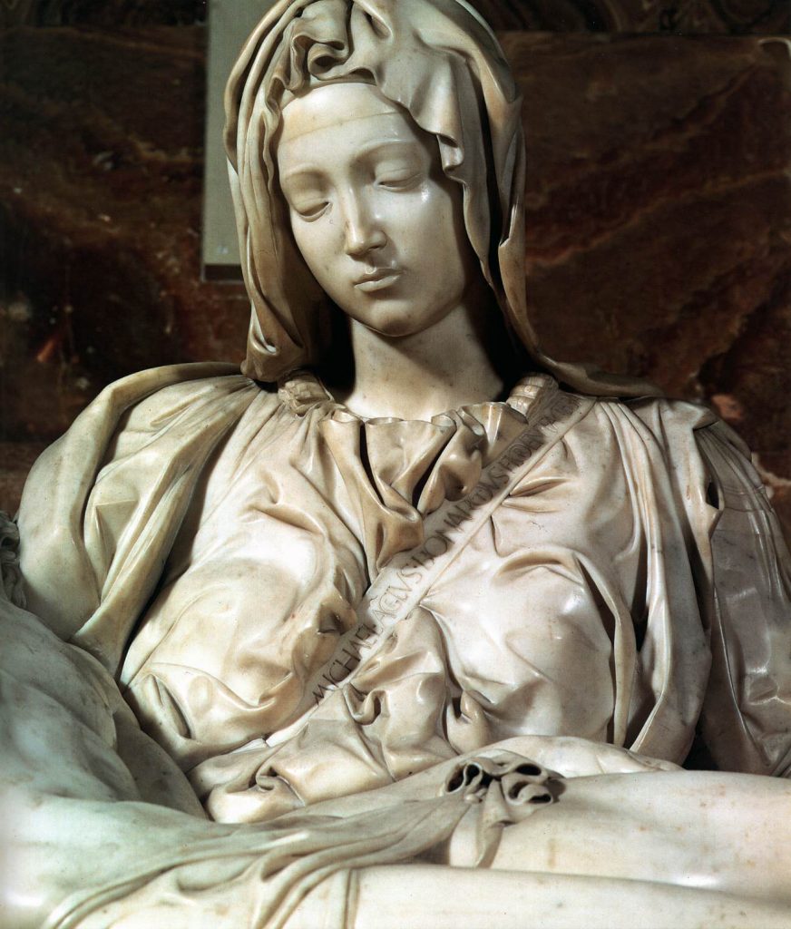 Michelangelo Pietasındaki meryem genç kız gibi görünür sebebi yazımın içinde 